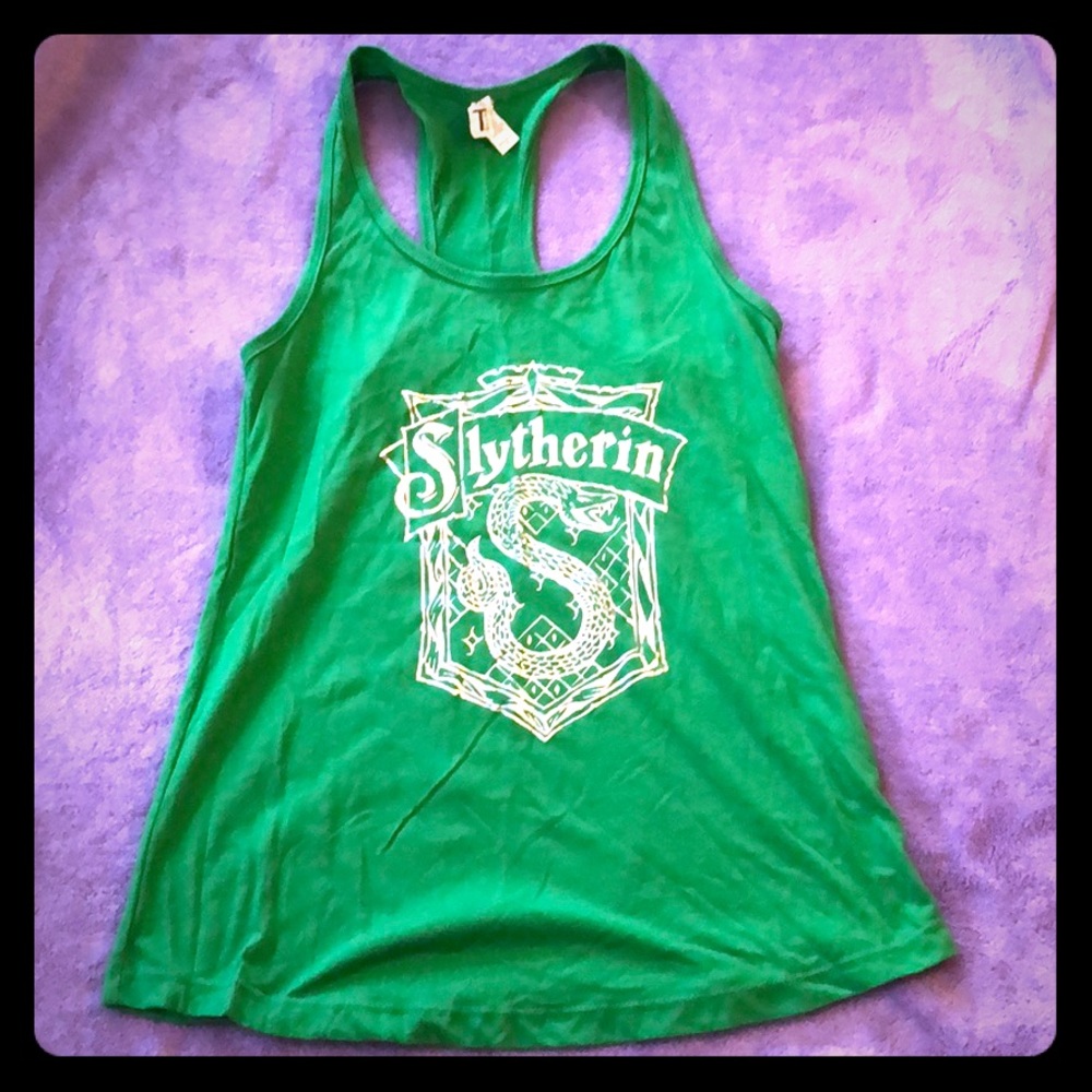 Slytherin green Razorback tank top